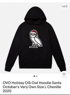 BRAND NEW WITH TAG OVO OG OWL HOODIE SANTA SIZE XTRA LARGE  $190