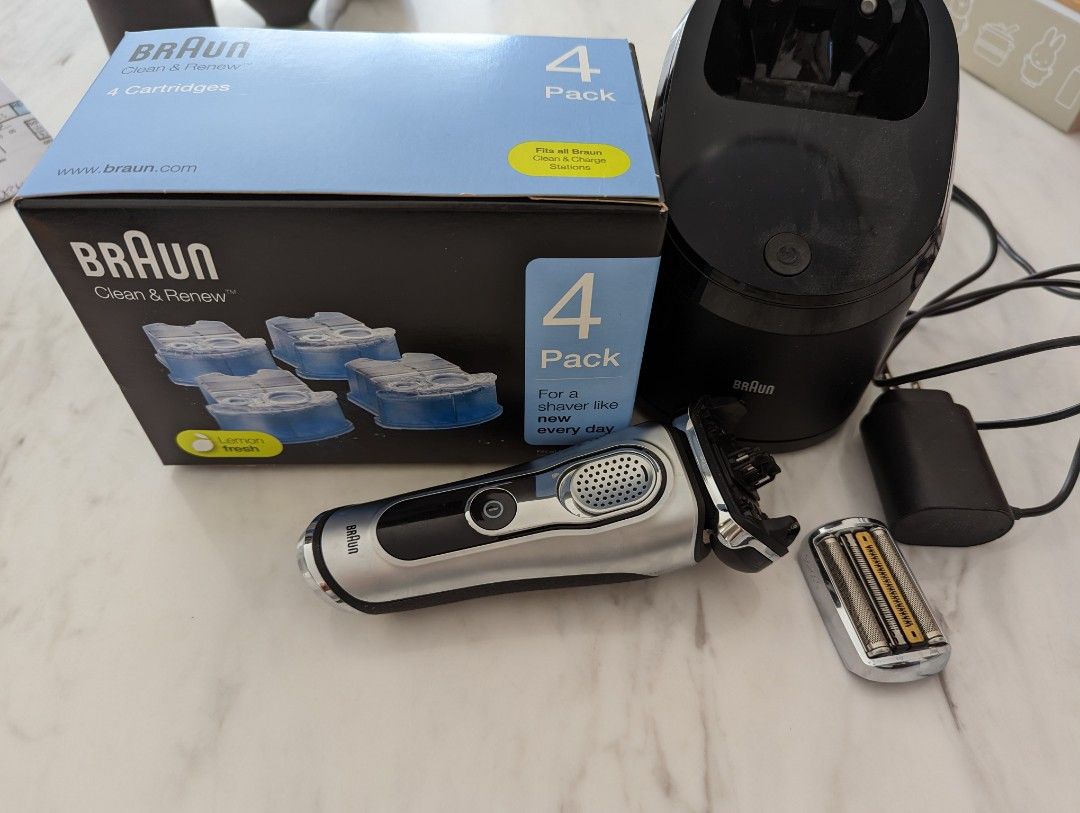 Braun Series 9... 9090Cc... Excellent Condition + Cleaning Station & 4  Cartridges, 美容＆化妝品, 男士美容＆ 護理- Carousell