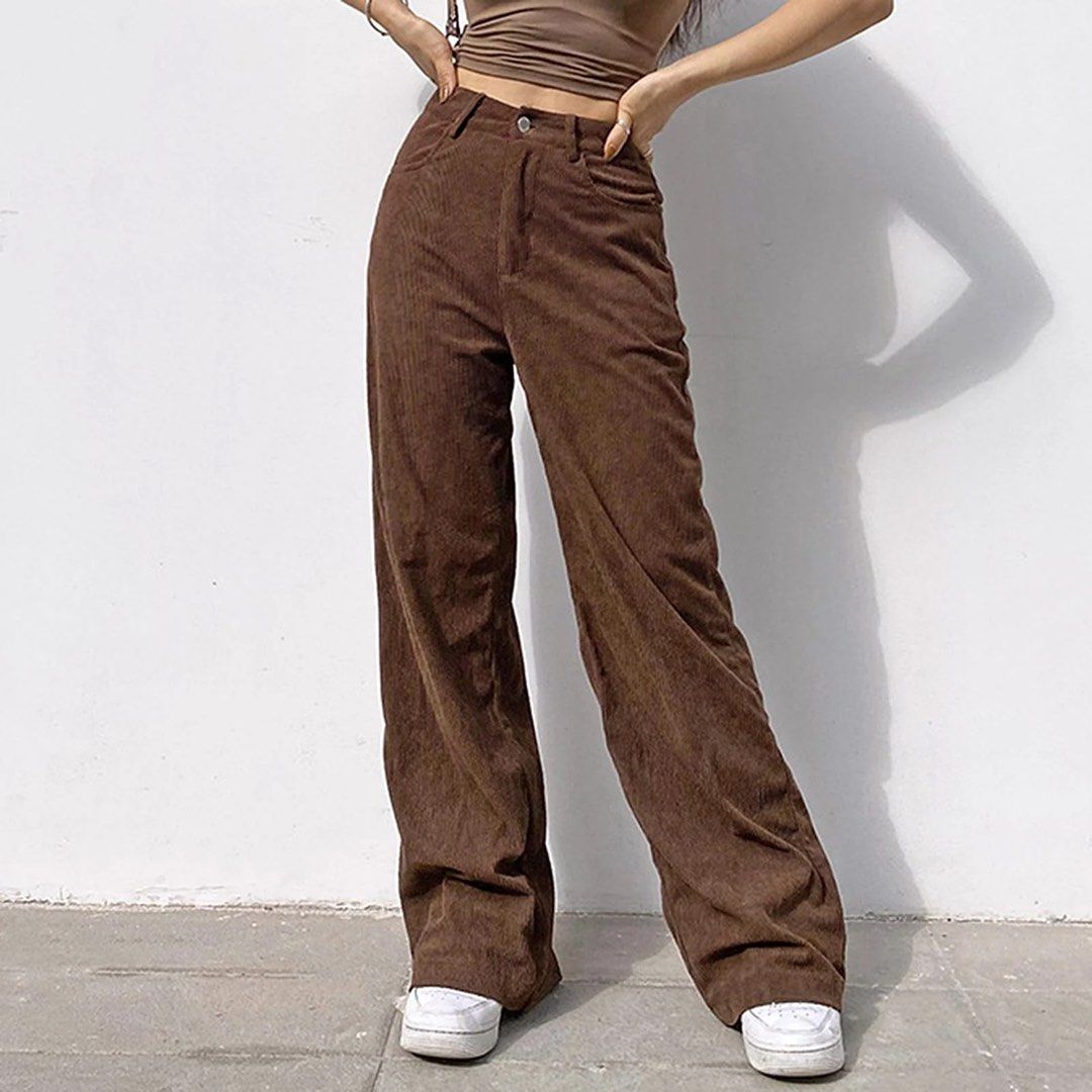Brown Corduroy Pants, Women's Fashion, Bottoms, Jeans u0026 Leggings on  Carousell