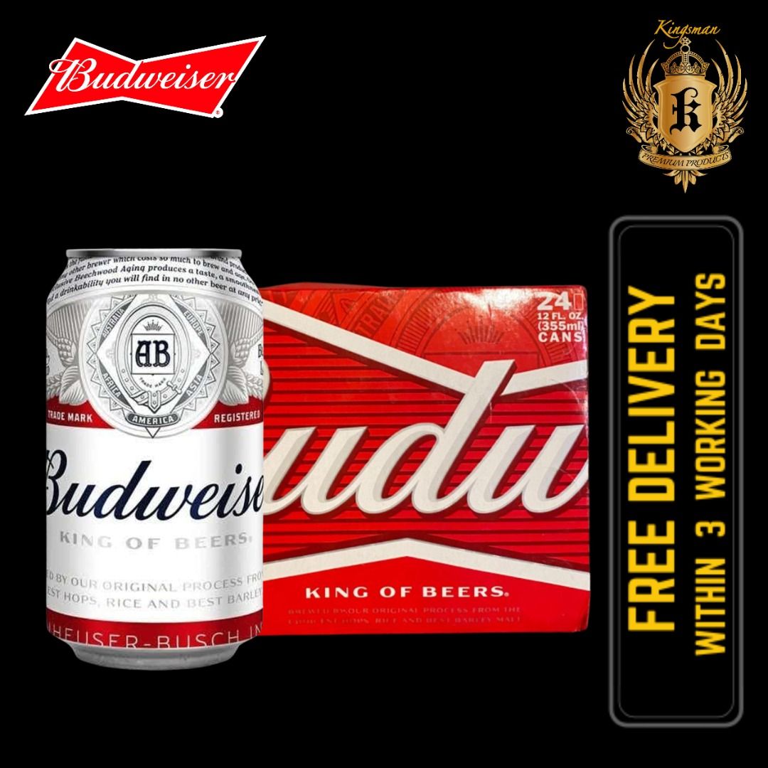Budweiser Beer, Food & Drinks, Alcoholic Beverages on Carousell