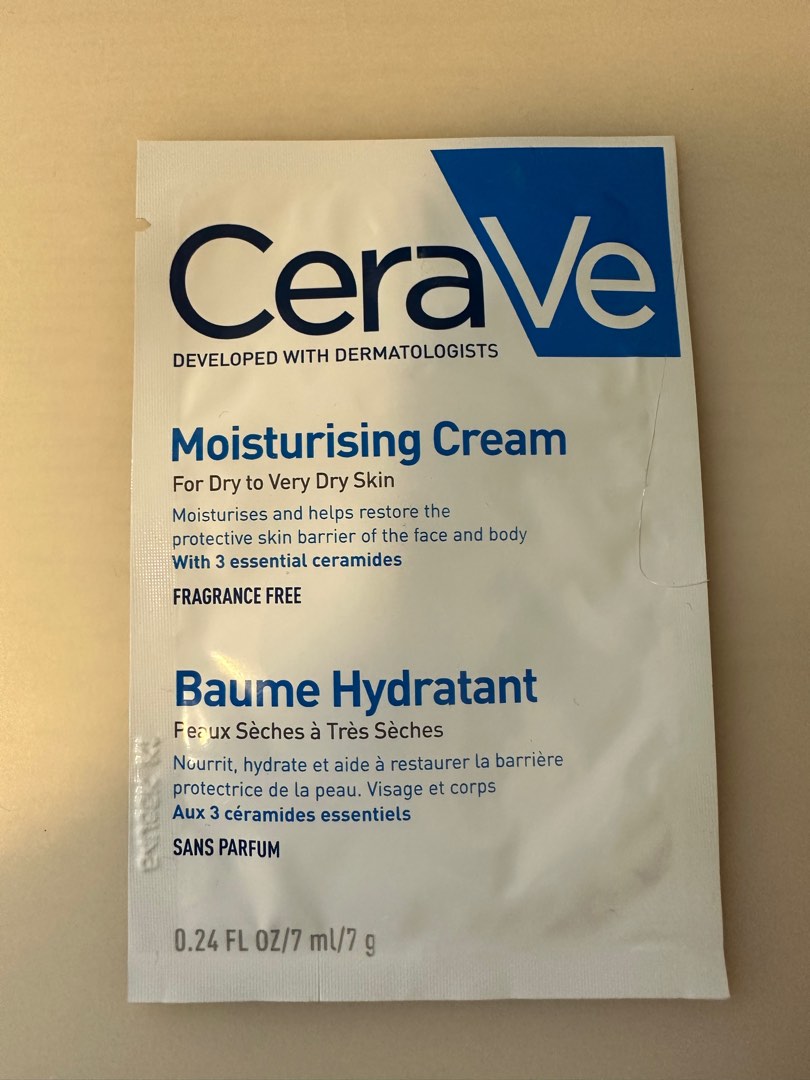 CeraVe Moisturising Cream 7g, 美容＆化妝品, 健康及美容 皮膚護理, 面部 面部護理 Carousell