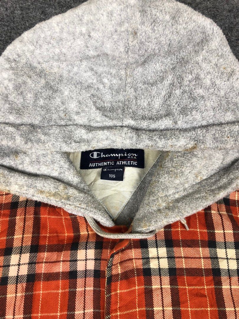 Plaid deals champion hoodie