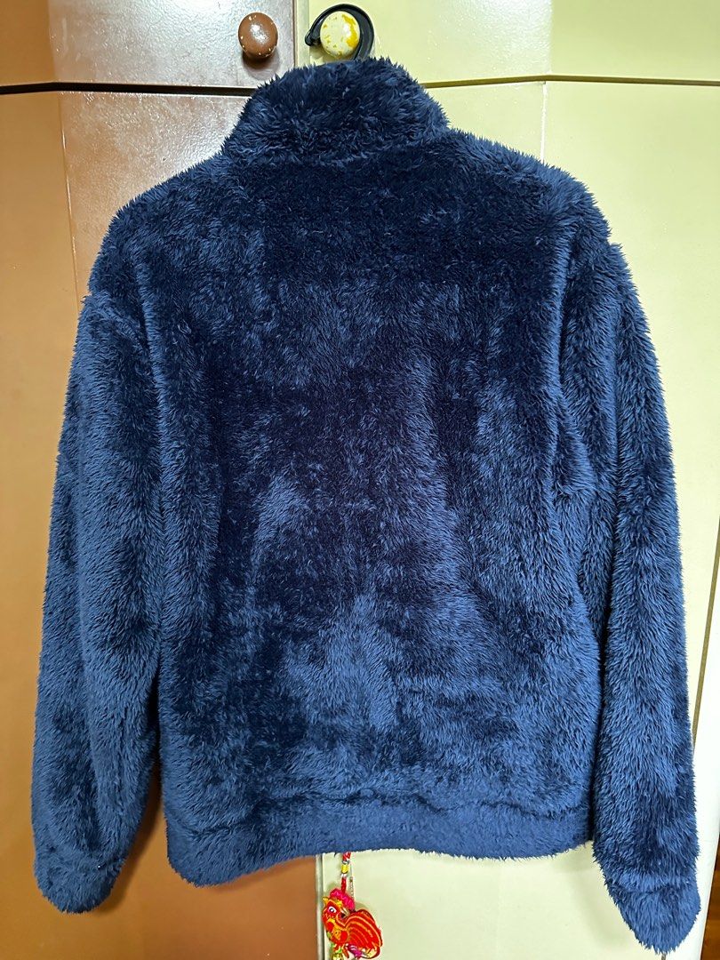 Champion navy blue furry hoody jacket