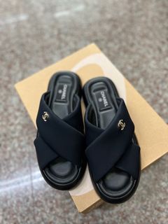 Chanel 交叉 拖鞋 涼鞋 台灣購證