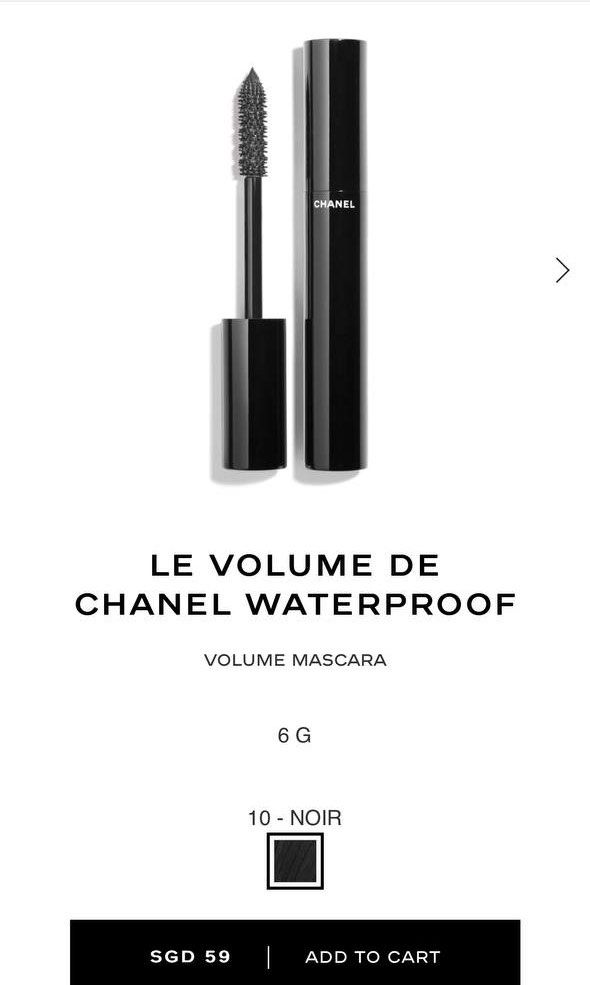 LE VOLUME DE CHANEL WATERPROOF Mascara volume 10  Noir  CHANEL