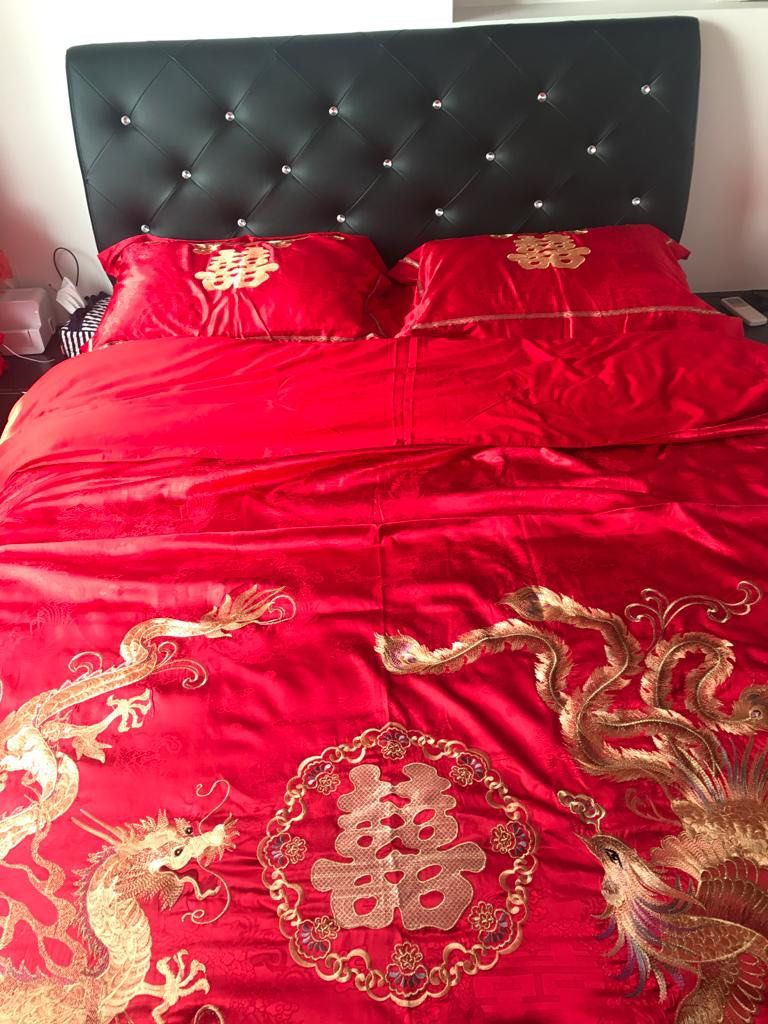 Chinese wedding bedsheet