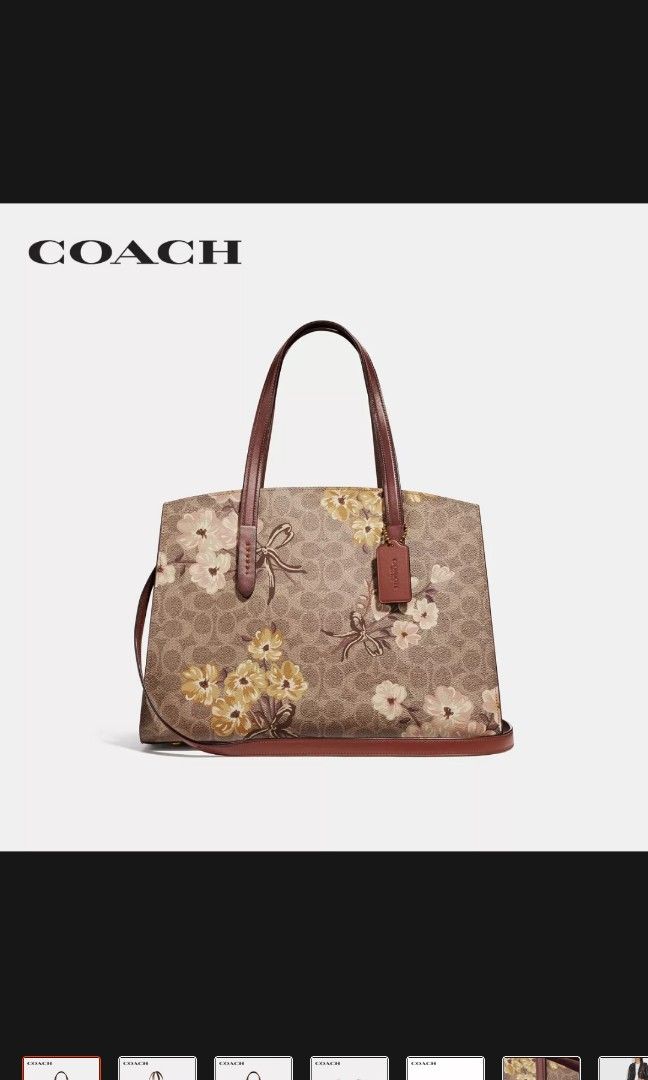 Coach charlie store carryall floral