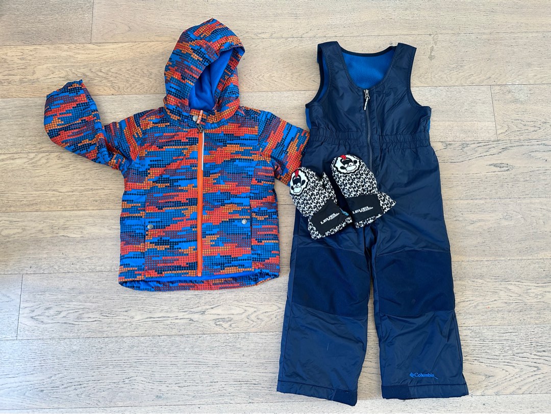 Columbia Ski Jacket, Pants and Cute Gloves Bundle for kids (4-5yo