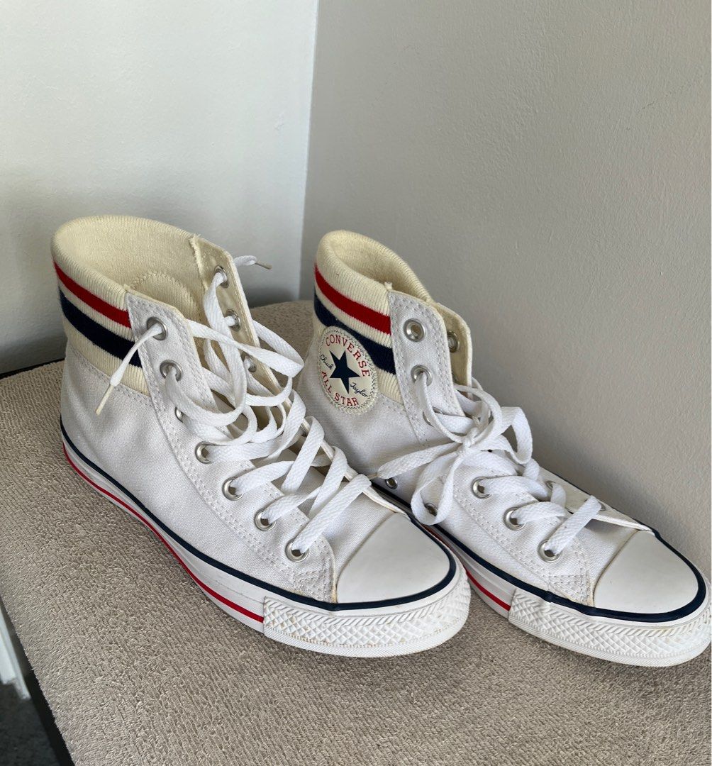White and navy converse sale