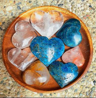 Crystal hearts (palmstone and pocket stone)