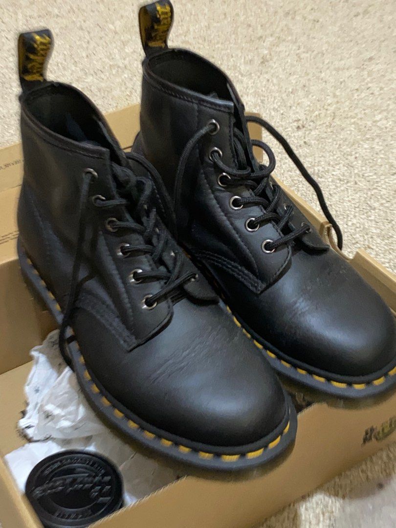 Dr Martens 101 Black Nappa Leather Ankle Boots, Women'S Fashion, Shoes On  Carousell