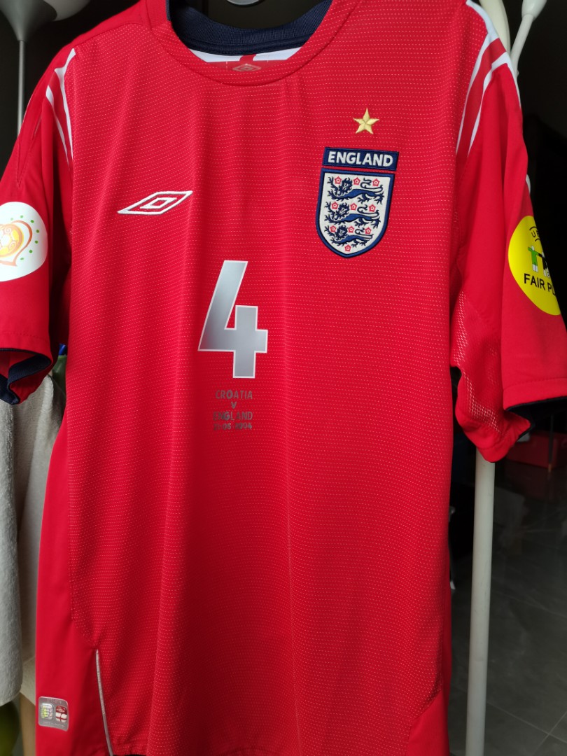 England Jersey 2004 Euro away Shirt vs Croatia 100% UMBRO