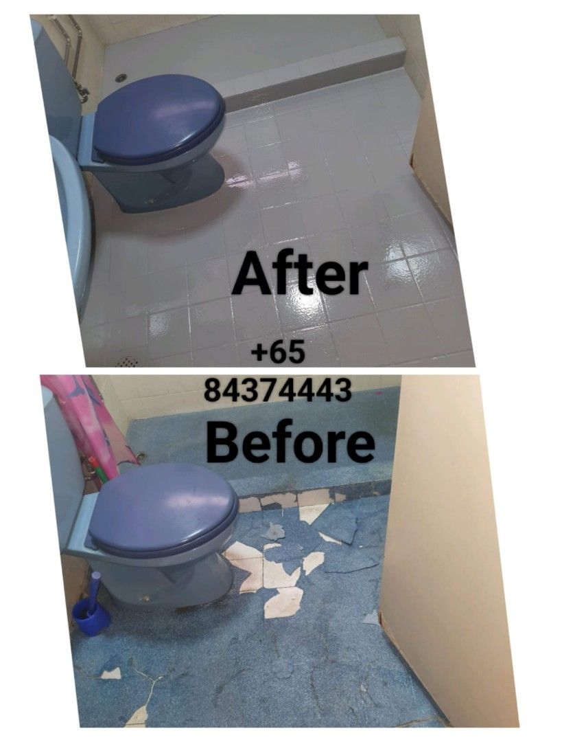 Epoxy on floor/ Toilet floor wall epoxy / Toilet pipe painting / Toilet