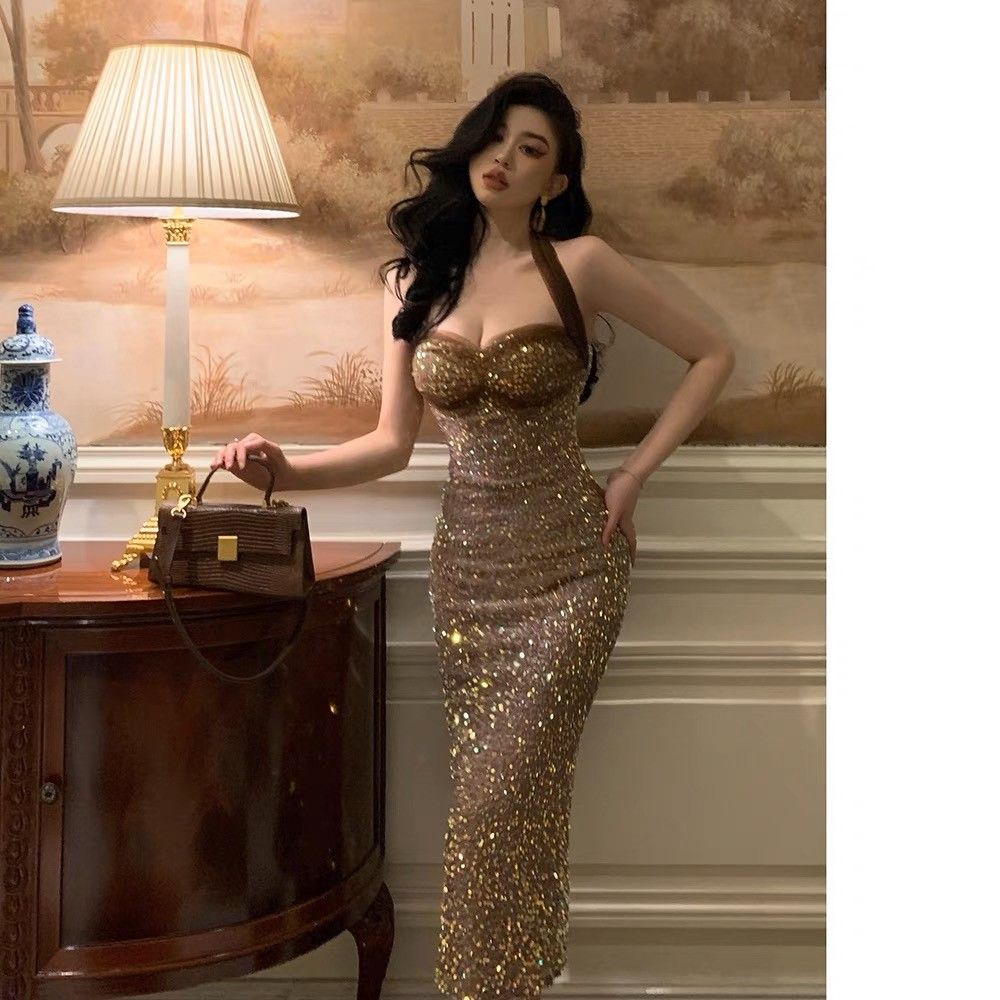 Gold evening wear hot sale