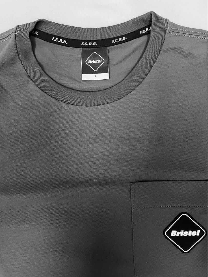 FCRB FC Real Bristol Logo Pocket Tee Size L Grey Sophnet, 男裝
