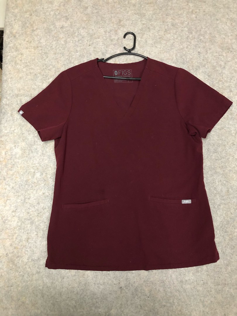 FIGS *Top Only* Medical Scrubs Technical Specification Maroon Size