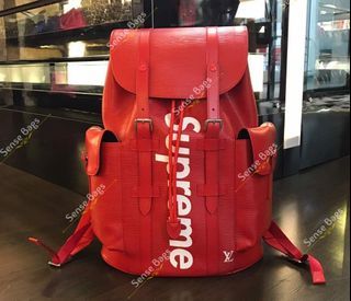 Red Supreme Lv Backpack Real Vs Fake
