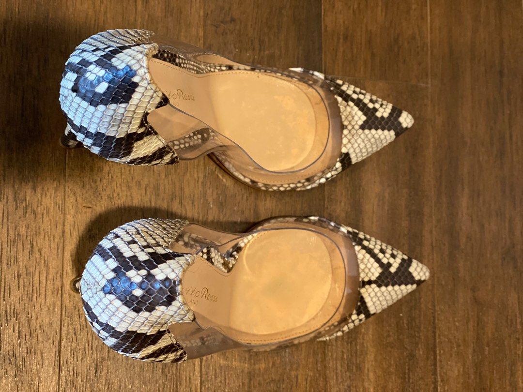 Gianvito Rossi PVC snake skin pumps, Women's Fashion, Footwear, Heels