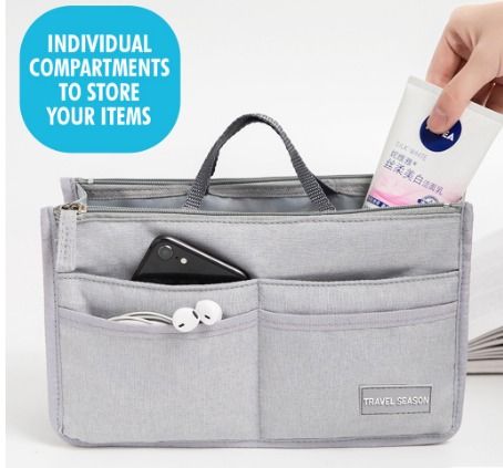 Handbag Organiser Liner Bag Cosmetic Pouch with storage
