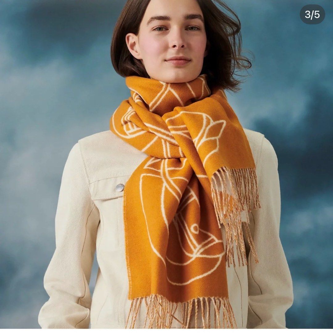 Hermes cashmere scarf/shawl, Luxury, Accessories on Carousell