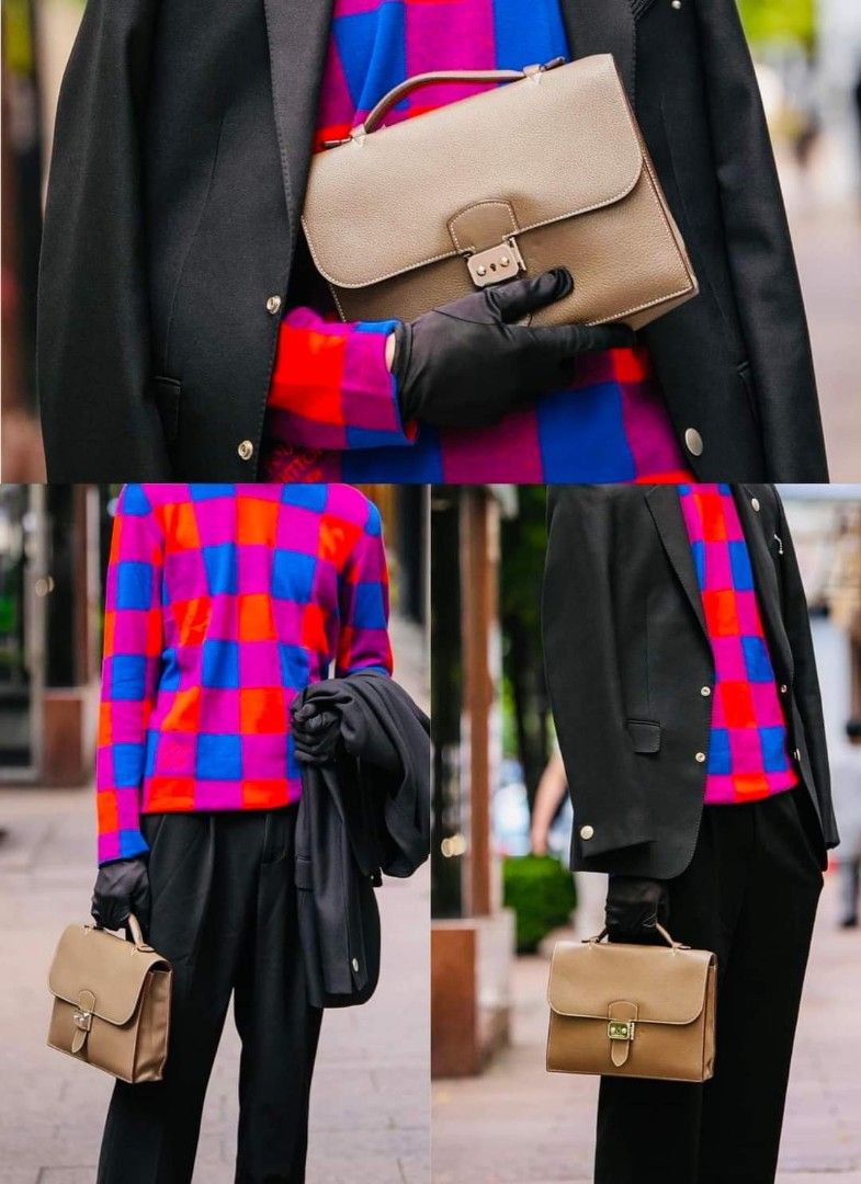 Hermès Clemence Sac a Depeches 27 - Brown Handle Bags, Handbags - HER252388
