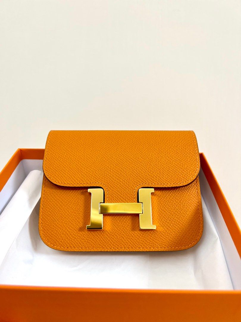 Hermès Constance Slim Wallet Epsom Orange H