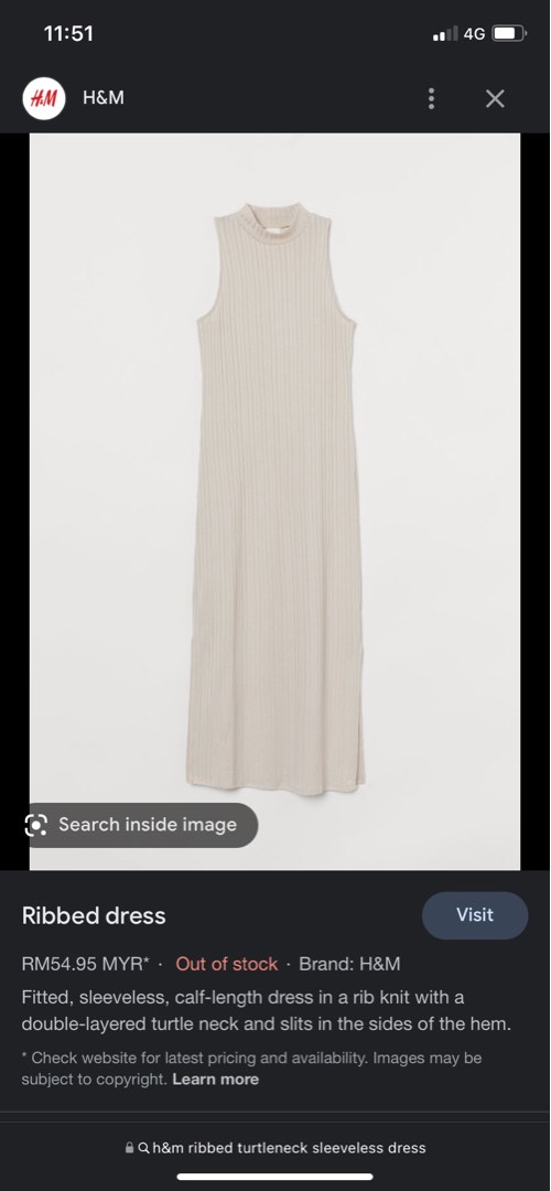 H and m ribbed hot sale dress