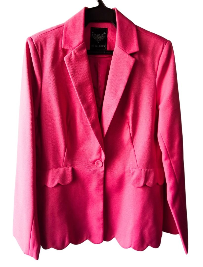 Hot Pink Blazer, Women's Fashion, Coats, Jackets and Outerwear on Carousell