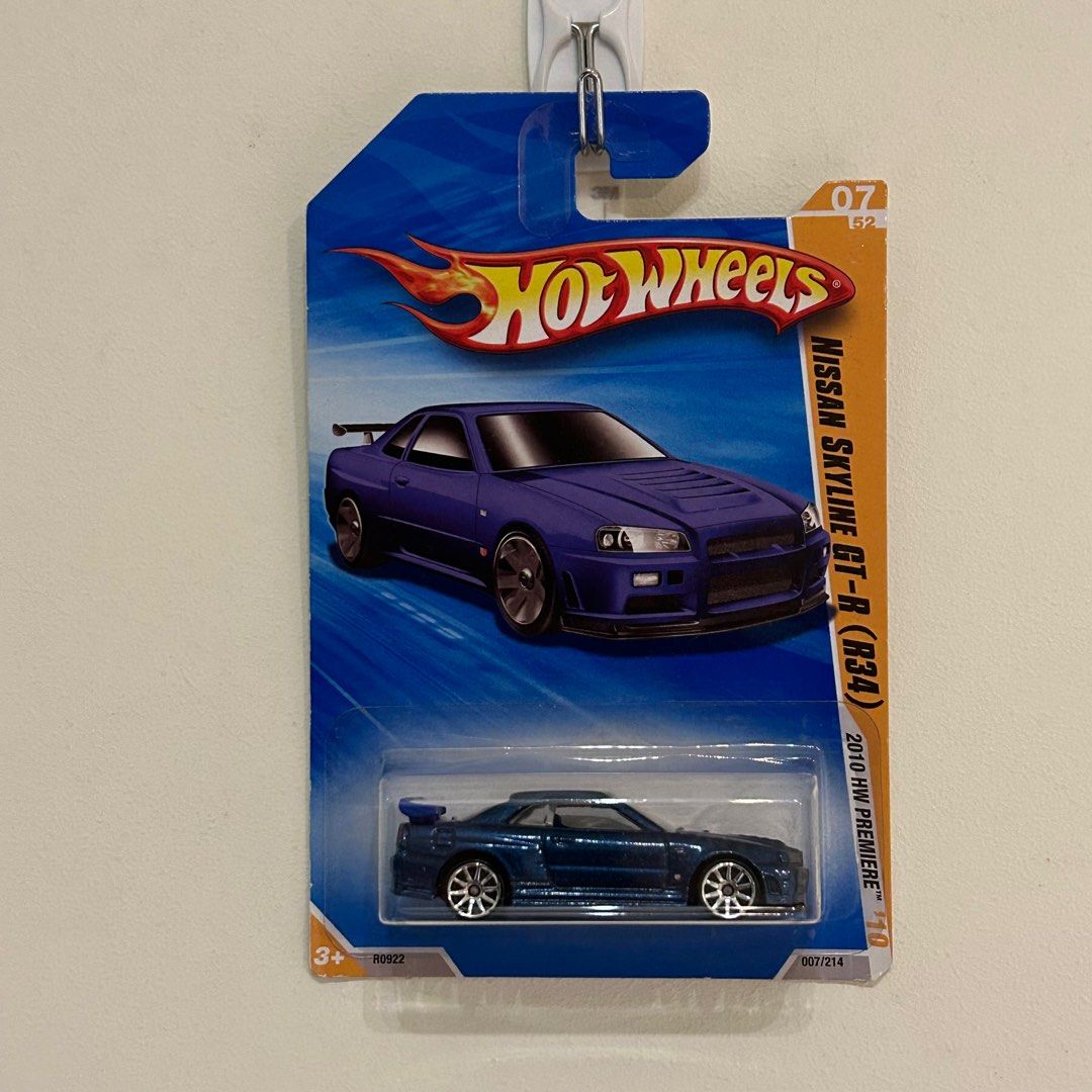Hot Wheels Nissan Skyline GT-R R34 First Edition, blue colour Plastic ...