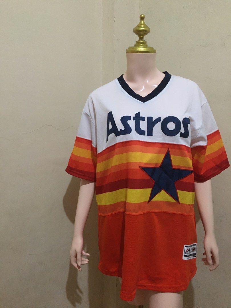 Houston Astros Majestic Throwback Rainbow Cooperstown Collection Jersey  X-LARGE