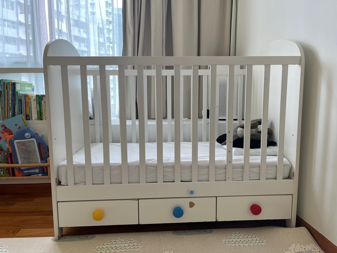 Ikea Gonatt baby cot and toddler bed, Babies & Kids, Baby Nursery