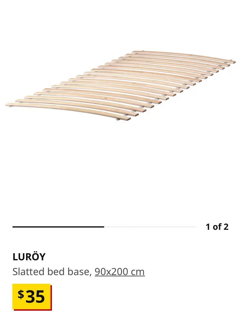 Ikea Grimsbu single bed frame + slatted base, Furniture & Home Living