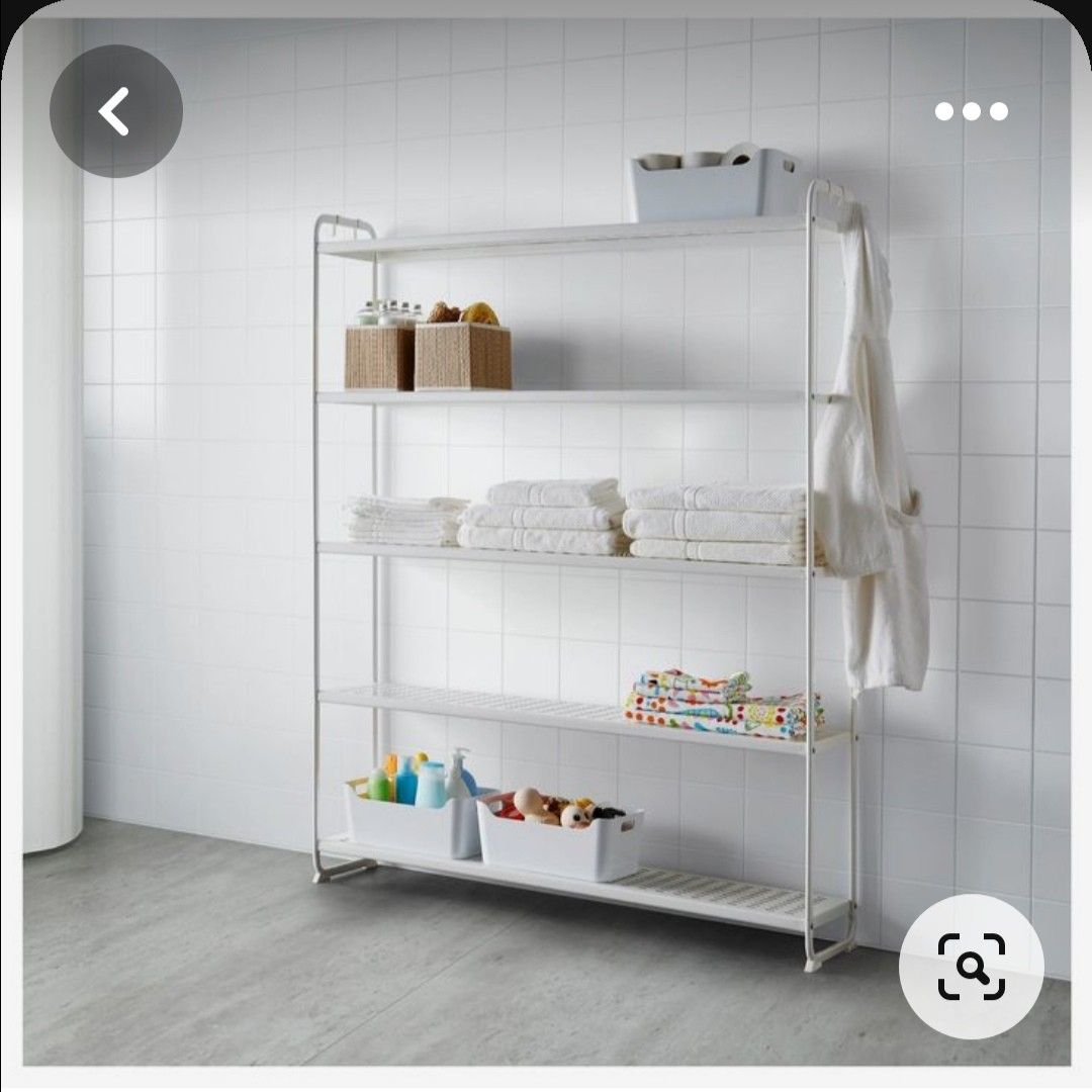 Ikea MULIG Shelving unit, white, 120x34x162 cm, Furniture & Home Living ...