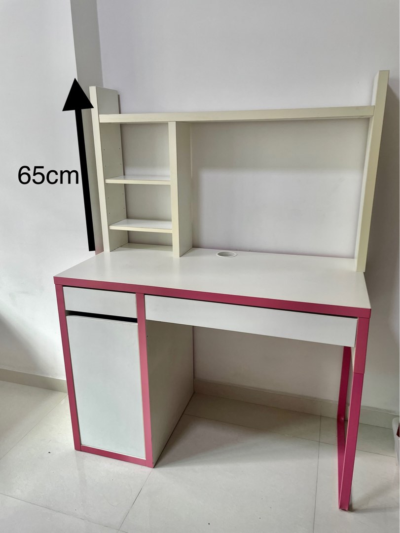 Ikea study table with top rack, Furniture & Home Living, Furniture