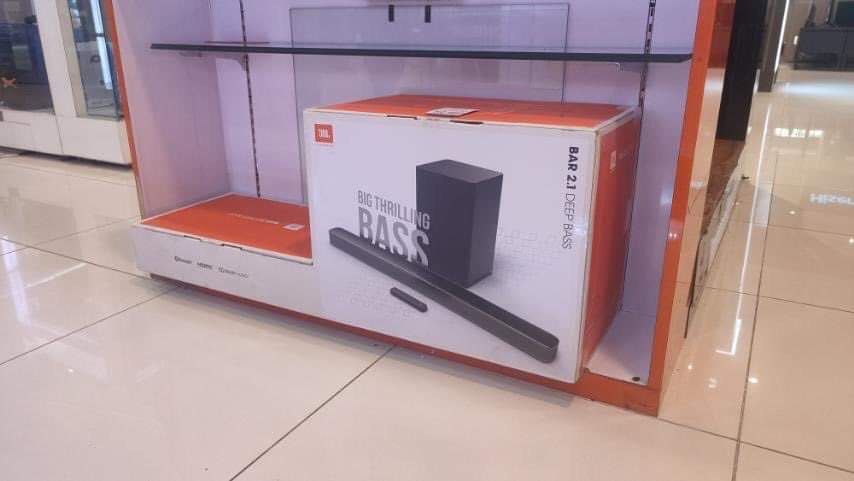 JBL AUDIO SOUND BAR (Category: Soundbars, Speakers & Amplifiers) located in Quezon City. Submitted by annys.online (Listing ID 1217780639, Image 2). Description: JBL SOUND BAR BAR 2.0-8,500 BAR 5.0 multibeam- 23,000 BAR 5.1 CHANNEL -36,500 BAR 2.1 DEEP SOUND BAR-17,300 Brand new and sealed with warranty and receipt 7 days replacement 1 yr warranty on parts and service Pick up / Viewing in the store located in Makati and San Juan We accept COD wit