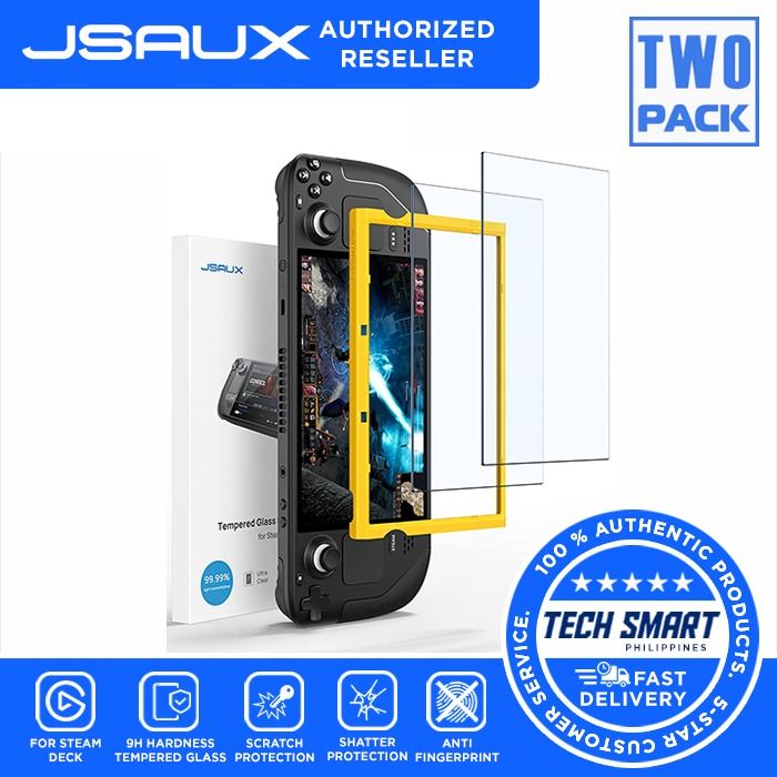 JSAUX 2Pack Steam Deck Screen Protector, Ultra HD Glass Protector 9H