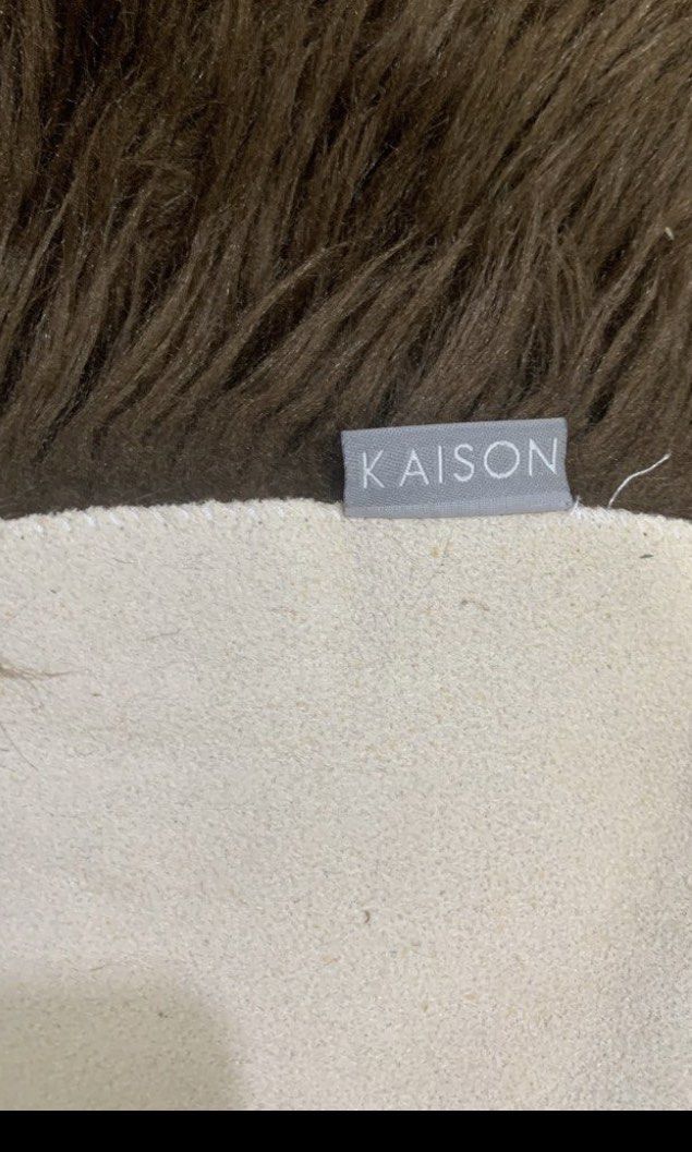 Kaison Rug/Mats/Carpets Brown Round Furry texture, Furniture & Home