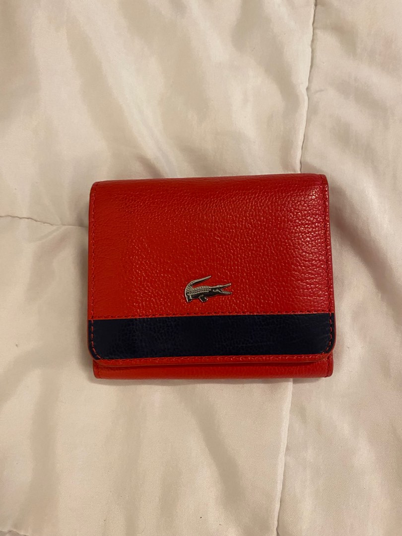 Lacoste red trifold wallet on Carousell