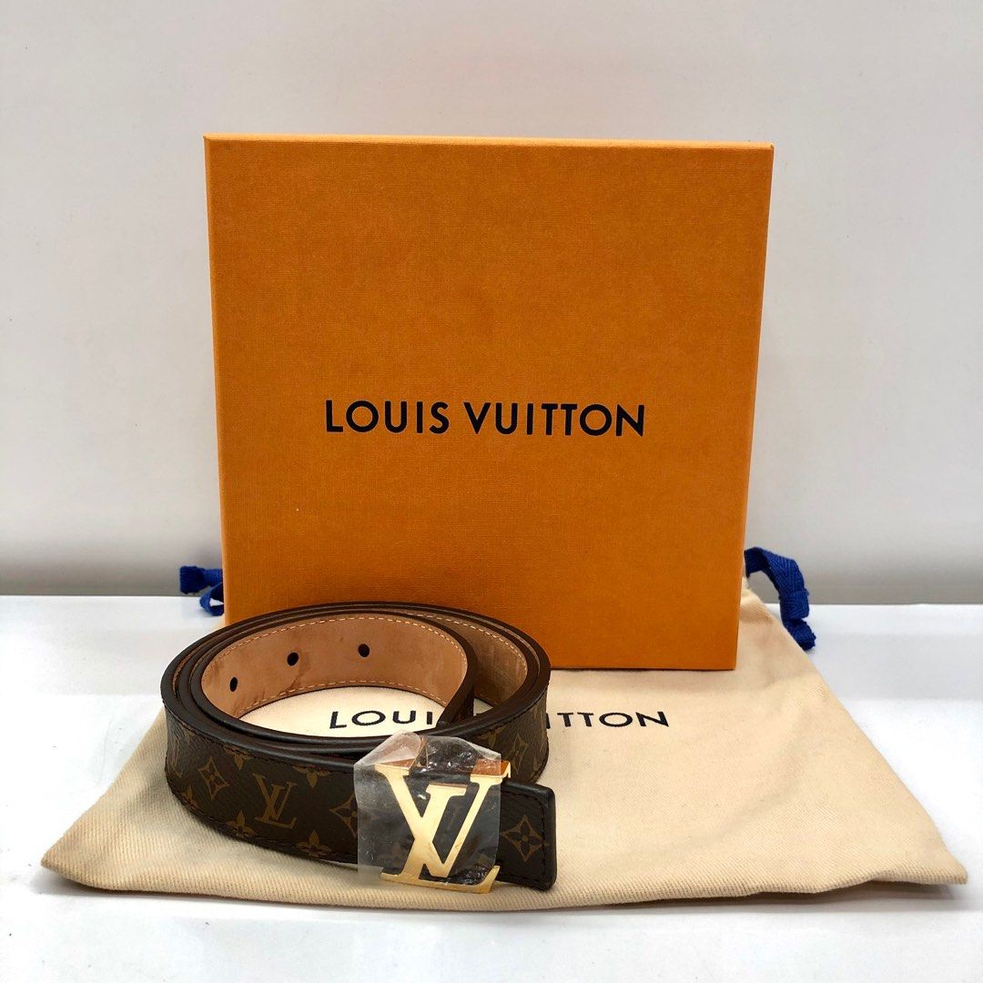 Auth Louis Vuitton Monogram Saint Tulle Carre Belt 85/34 M6801 Used F/S