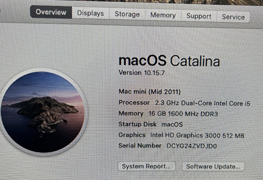 Mac Mini Mid 2011 Intel i5 2.3G 16GB DDR3 RAM 120GB SSD