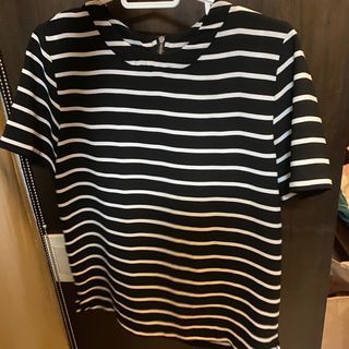Mango Basics b&w striped blouse