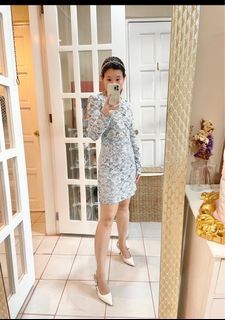 Mango lace mini dress