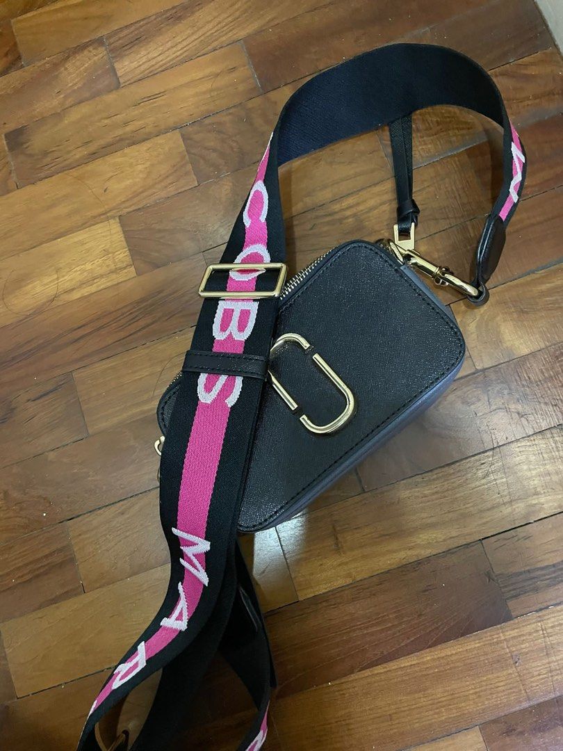 MARC JACOBS New Black Multi Small Logo strap Snapshot Camera Crossbody Bag