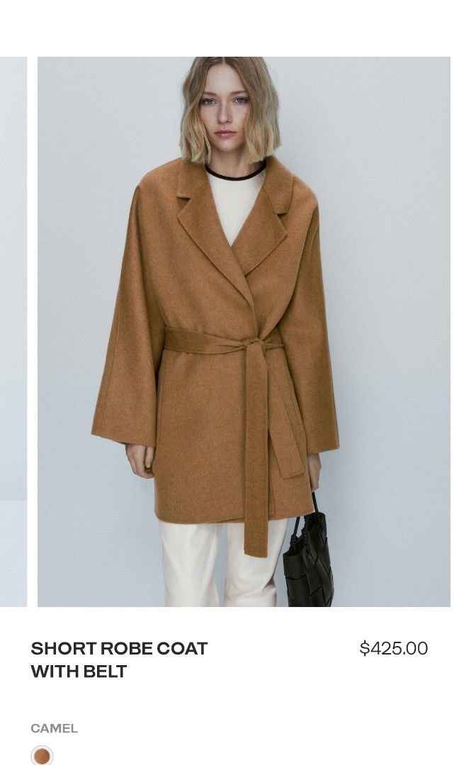 Wool Coat Wool Taillierter Mantel Camel Camel Coat With Tie Belt 2025 - Main Image