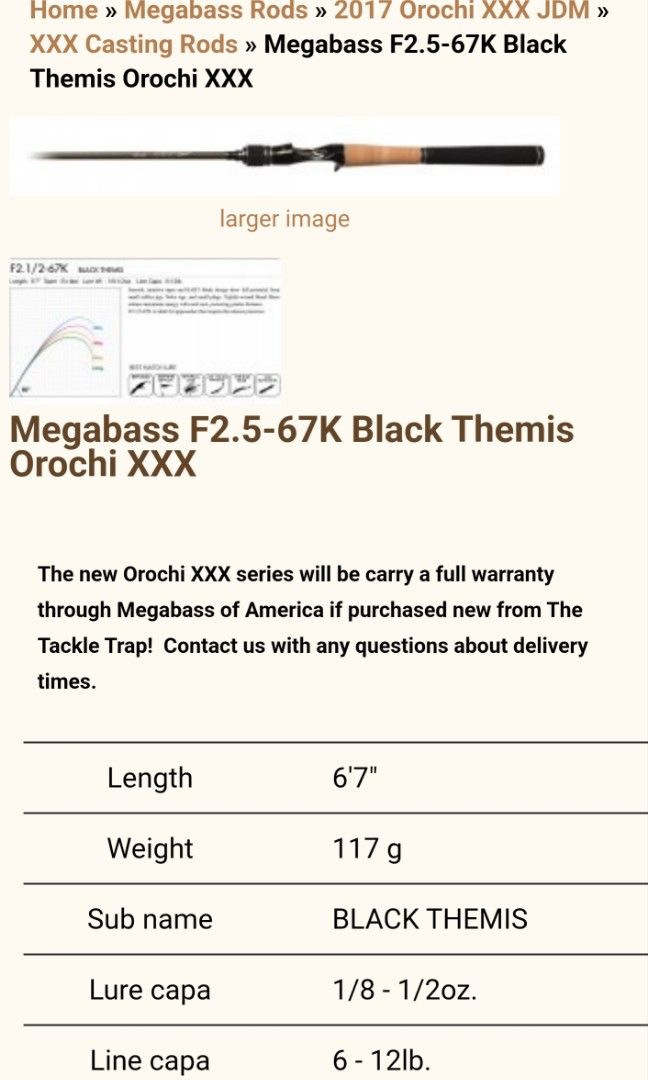 Megabass bait casting Orachi XXX F2.1/2-67K-2P Black Themis