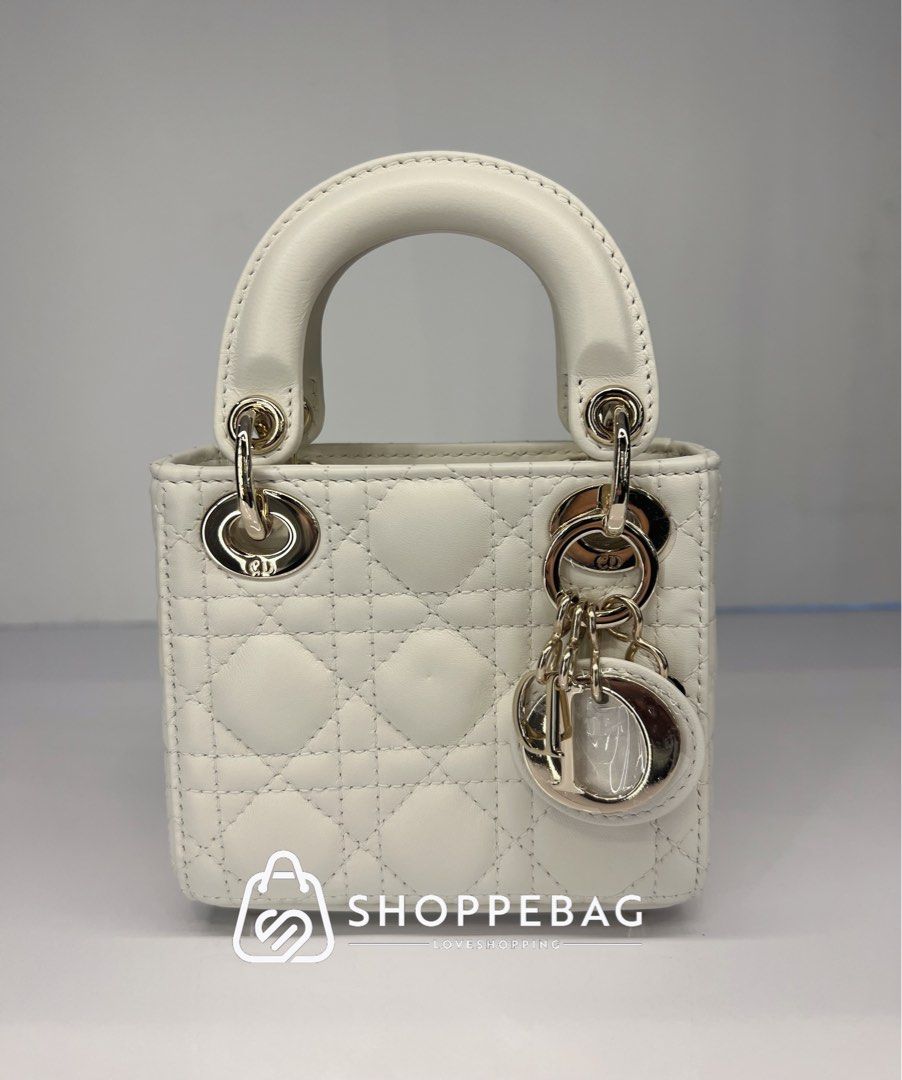 MICRO LADY 12 BAG IN WHITE LAMBSKIN main image 0