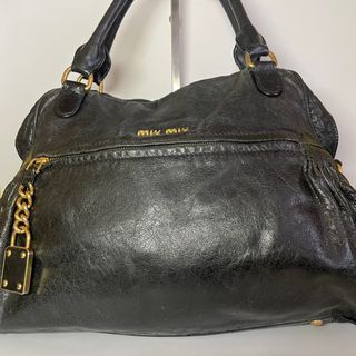 Miu Miu Black Leather Hand/Shoulder Bag