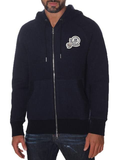 Moncler zip sale hoodie double logo