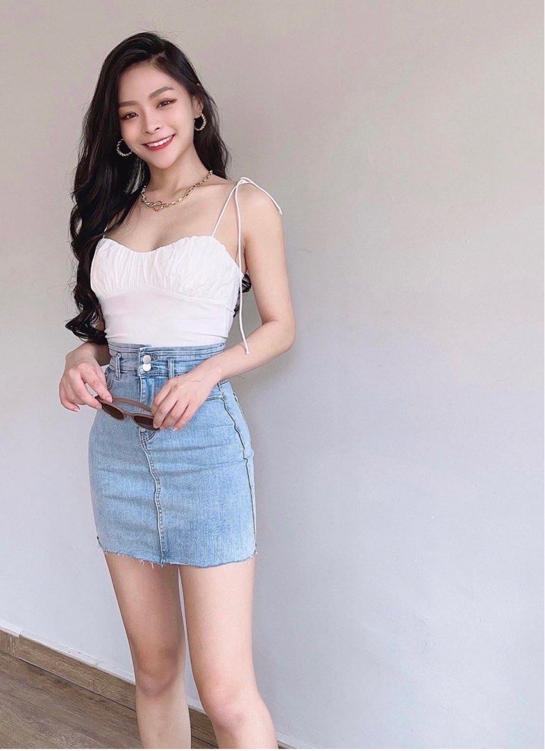 High waist jeans skirt shop