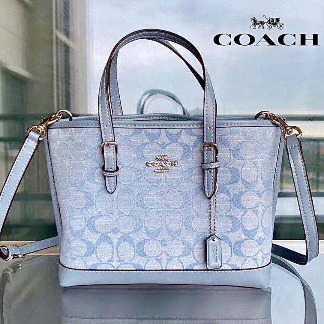 Light blue sales coach tote